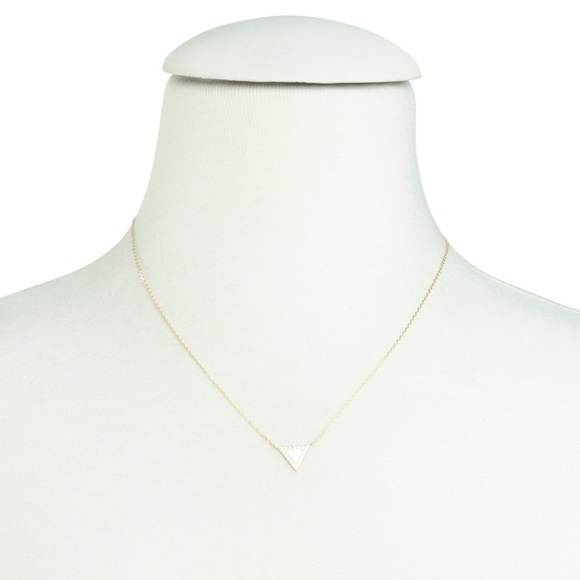 14K Gold Plated Sterling Silver 16” Triangle Neckl - Picture 3 of 4